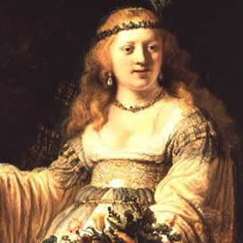 Rembrandt, Saskia van Uylenburgh in Arcadian Costume, 1635