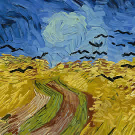 Van Gogh Wheatfield with crows 1890 - detail