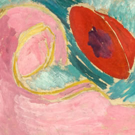Vanessa Bell Omega nude with poppies - detail